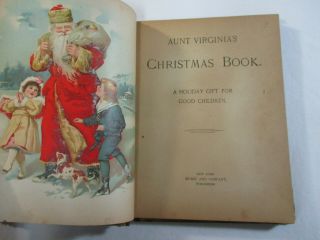 Antique Book Aunt Virginia ' s Christmas Book HC Early 1900 ' s 2