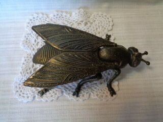 Vintage Brass? Fly Bug Ashtray Metal - Insect