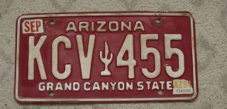 A44 - Arizona Maroon Cactus Base License Plate Kcv 455