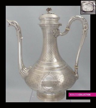 Lovely Antique 1880s French All Sterling Silver Coffee/tea Pot 576g Napoleon Iii