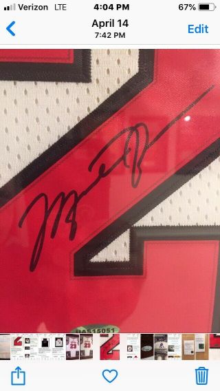 Michael Jordan Signed Framed White Bulls Jersey Uda Certified 10/10 2