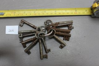 Bunch Joblot Of Old Antique & Vintage Cabinet Caddy Chest Keys (206)