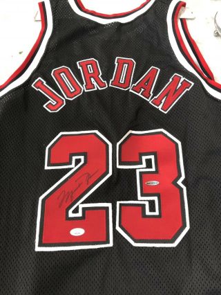 Michael Jordan Signed 98 - 99 Chicago Bulls Black Jersey Uda Jsa Autograph