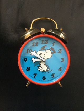 1970 Vintage Snoopy Peanuts West Germany Wind Up Alarm Clock