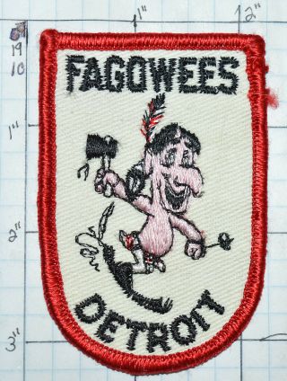 Michigan,  Detroit Fagowees Ski Club Vintage " Fun & Games On Weekends " Patch