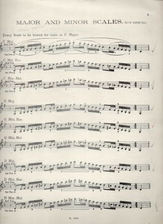 Vintage: Complete SCALES for VIOLIN B M Carrodus Sheet Music Book 26 pg skills 2