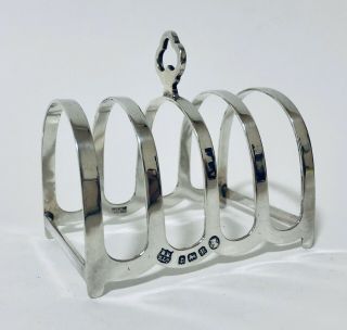 Quality Antique Solid Sterling Silver Toast Rack 4 Division 1935 Birmingham