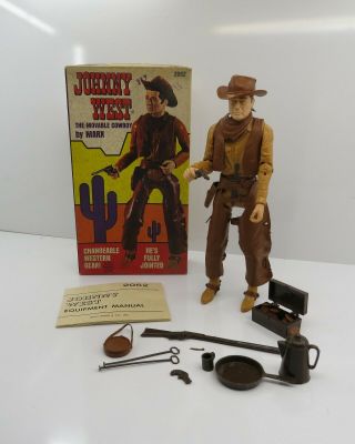 Vintage Marx Johnny West Action Figure W/ Box & All Accessories Etc.  2062 Nr