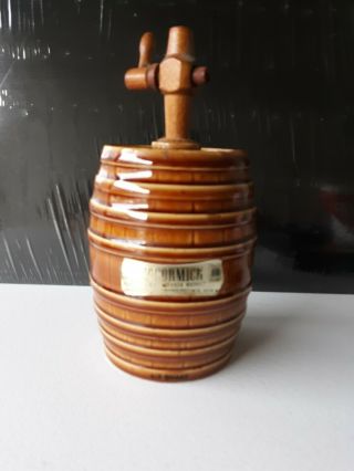 Vintage Mccormick Whiskey Barrel Decanter Spigot Hall China 1968 Commemorative