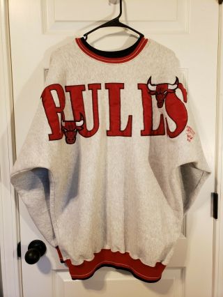 Vintage Throwback Chicago Bulls Sweatshirt XL 1990s Legends Athletic 2