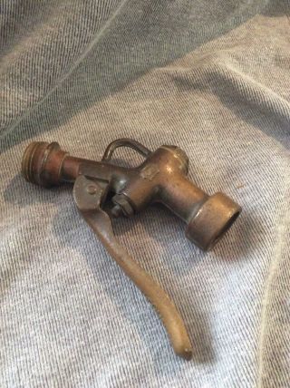 Vintage Solid Brass Sherman Water Hose Trigger Nozzle - 111