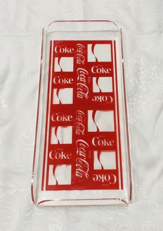 Vintage 80s Coca Cola Coke Acrylic Tray Advertising RARE 2