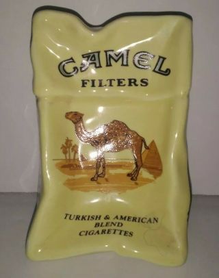 Vintage Camel Filters Crushed Cigarette Pack Ashtray