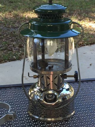 Vintage Coleman Lantern 237 Sunshine Of The Night Chrome w/ Green Cap 3