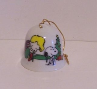 Snoopy Schroeder Mini Bell Christmas Ornament Piano Tree Peanuts Vintage