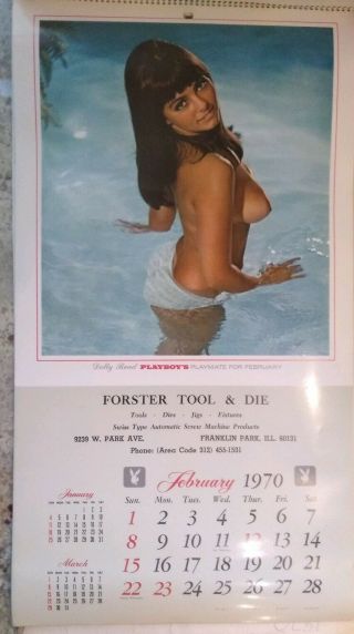 Vintage 1970 Playboy Playmate Calendar With Dolly Read And Pat Russo