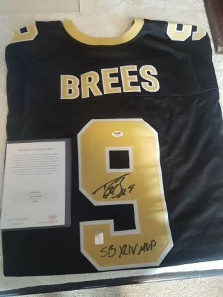 Drew Brees Orleans Saints Autographed Hand Signed In Person Black Jersey