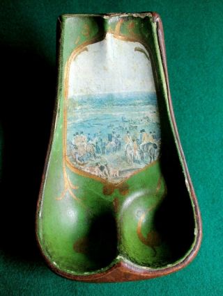 Rare early 20th C ceramic pipe stand with hunting scene PIPE IS NOT 2