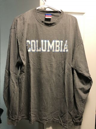 Vintage Champion Columbia University Long Sleeve T - Shirt,  Perfectly Worn Faded