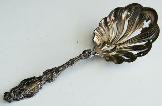 Antique Vtg Whiting Lily Sterling Silver Pierced Serving Spoon Art Nouveau 2