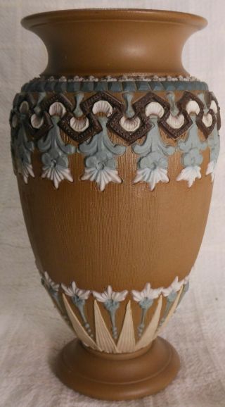 Great Colorful Antique Doulton Lambeth " Silicon " 7  Vase
