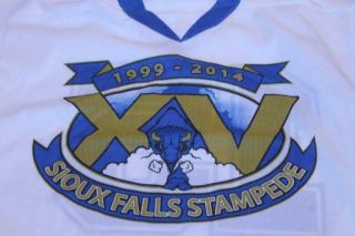 Youth Sioux Falls Stampede 15 YS Promotional Hockey Jersey (White) Team Destroy 2