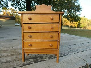 Antique Old Vintage Shaker Wood Chest Of Drawers Dresser Spice Box Cabinet
