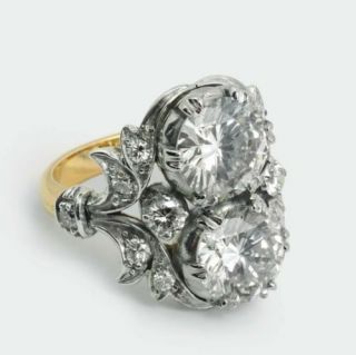 Antique 5.  20.  Ct Diamond White Round Cut Art Deco Vintage Wedding Ring 925 Silver