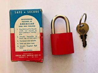 Vintage AMERICAN PADLOCK with Key and Steel Ball Lock AC 20 3