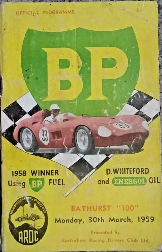 Vintage 1958 Bathurst 100 Race Program Mt Panorama Competitors Races Etc Rare