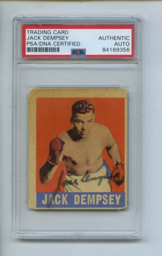 Boxer Jack Dempsey Signed Boxing Trading Card Psa Authentic Auto
