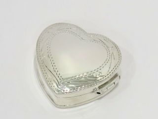 1 3/8 In - Sterling Silver Antique Italian Heart Pill Case
