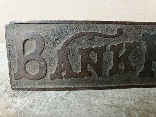 BANK NOTE antique CIGAR advertising NEWSPAPER paperweight VINTAGE cast iron OLD 2