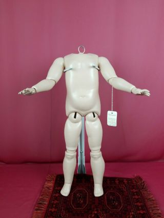 Vintage Large German Seeley Doll Body Fully Jointed 18 " For A Bisque Head