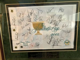 2005 The Presidents Cup Autographed Woods/nicklaus/mickelson/couples
