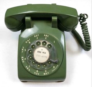 Rotary Dial Phone Vintage Avocado Green Bell System Western Electric Movie Prop