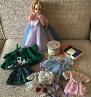 Vtg 1950s Tiny Terri Lee Walker 10 " Doll Honey Blonde & Clothes