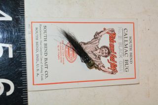 Old Early Wooden South Bend Fly Rod Lure On The Card Indiana 2