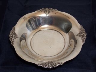 Antique / Vintage Wallace Sterling Silver Candy Dish Bowl - Ornate Floral Design