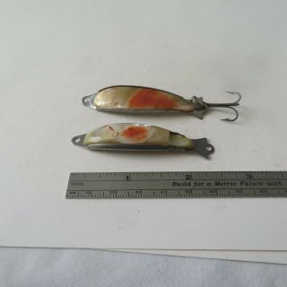 Fishing Lures 2½ " Vintage Mother Of Pearl Abalone Shell Spoon And Bonus