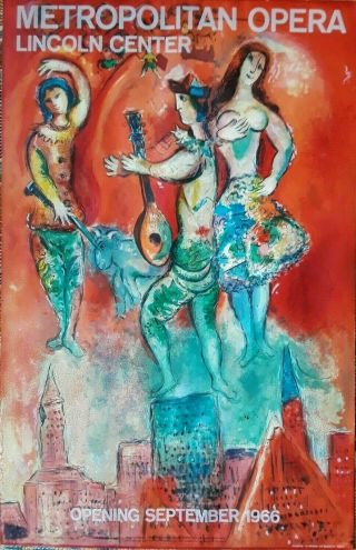 Vintage 1966 Marc Chagall Carmen Met Opera Lithograph Poster