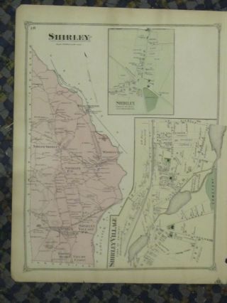 1875 Map Of Dracut & Shirley,  Ma.  Removed From The Beer 