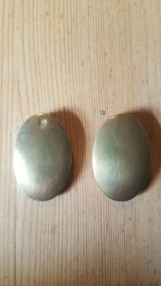2 X Old Brass Escutcheons Vintage Key Hole Covers