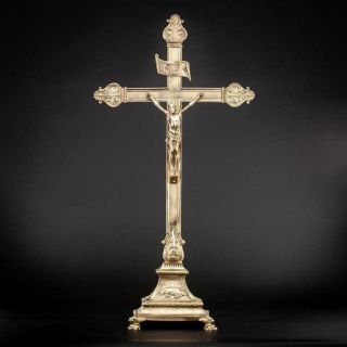Altar Crucifix Bronze | Antique Church True Cross | Jesus Christ Crucifixion 24 "