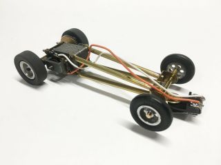 Vintage 1/24 Brass Tube Slot Car Chassis With Pittman Motor - Rolling