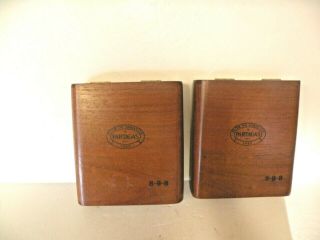 2 Empty Vintage Rounded Wooden Partagas Cigar Boxes Santiago Dominican Empty