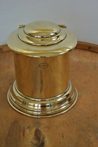 Rare Victorian Brass Flour Bin Kitchen Container Temple And Crook
