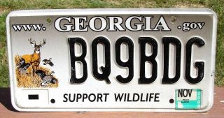 Georgia Support Wildlife Deer License Plate (3,  Plates) Bq9bdg