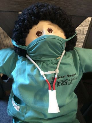 VTG 1983 Soft Cabbage Patch Kids Doll Xavier Babyland General Hospital Scrubs NR 3