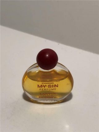 Htf Vintage Lanvin Paris My Sin Perfume Mini Splash 1/8 Fl.  Oz.  90 Full